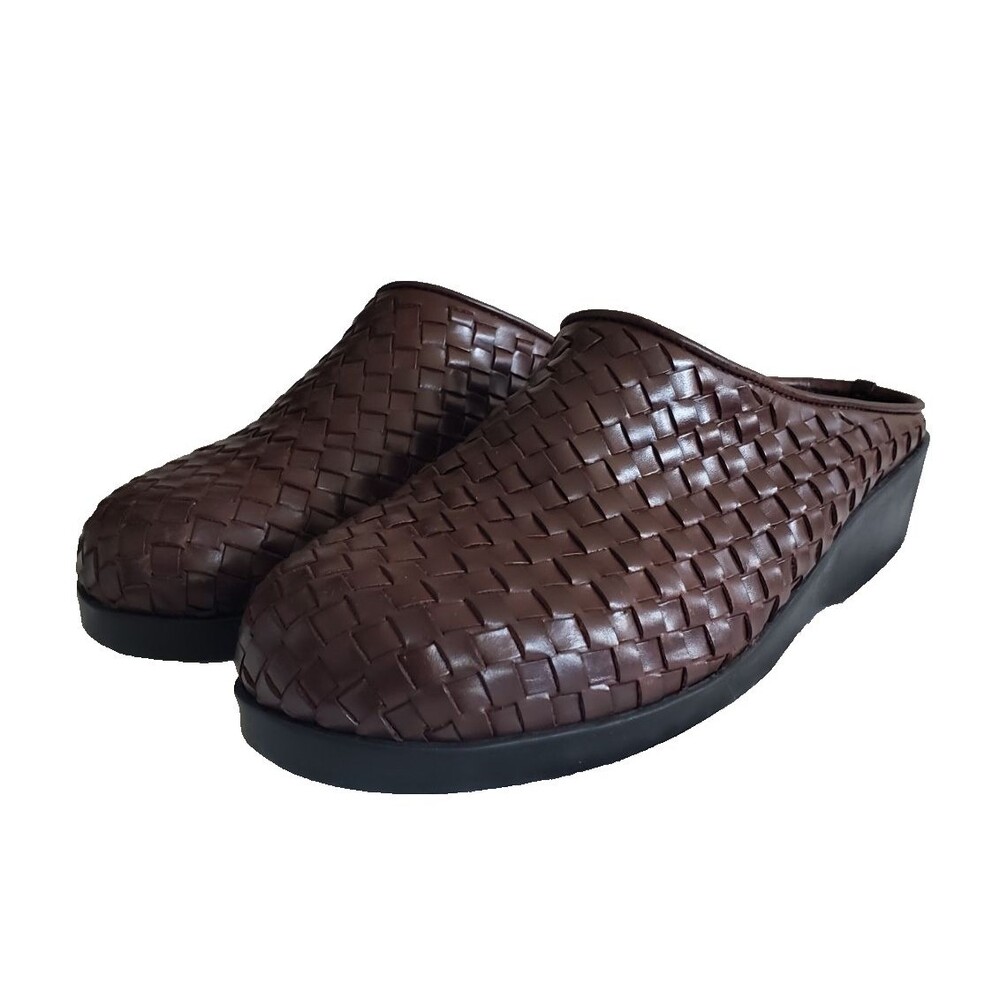 Predictions Woven Leather Brown Clogs Size 8.5 W Brazil - Leather Collection